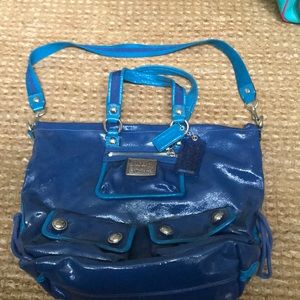 Coach poppy blue purse